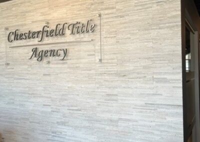 Chesterfield Title Company Logo in Entryway